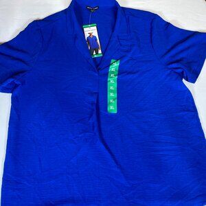 NWT Hilary Radley V-Neck Blouse Shirt Women's XL Blue